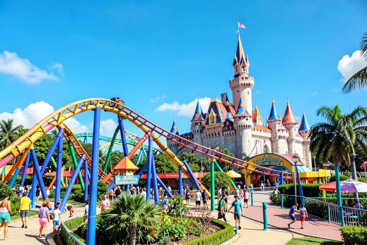 Montanha-russa e castelo no Beto Carrero World