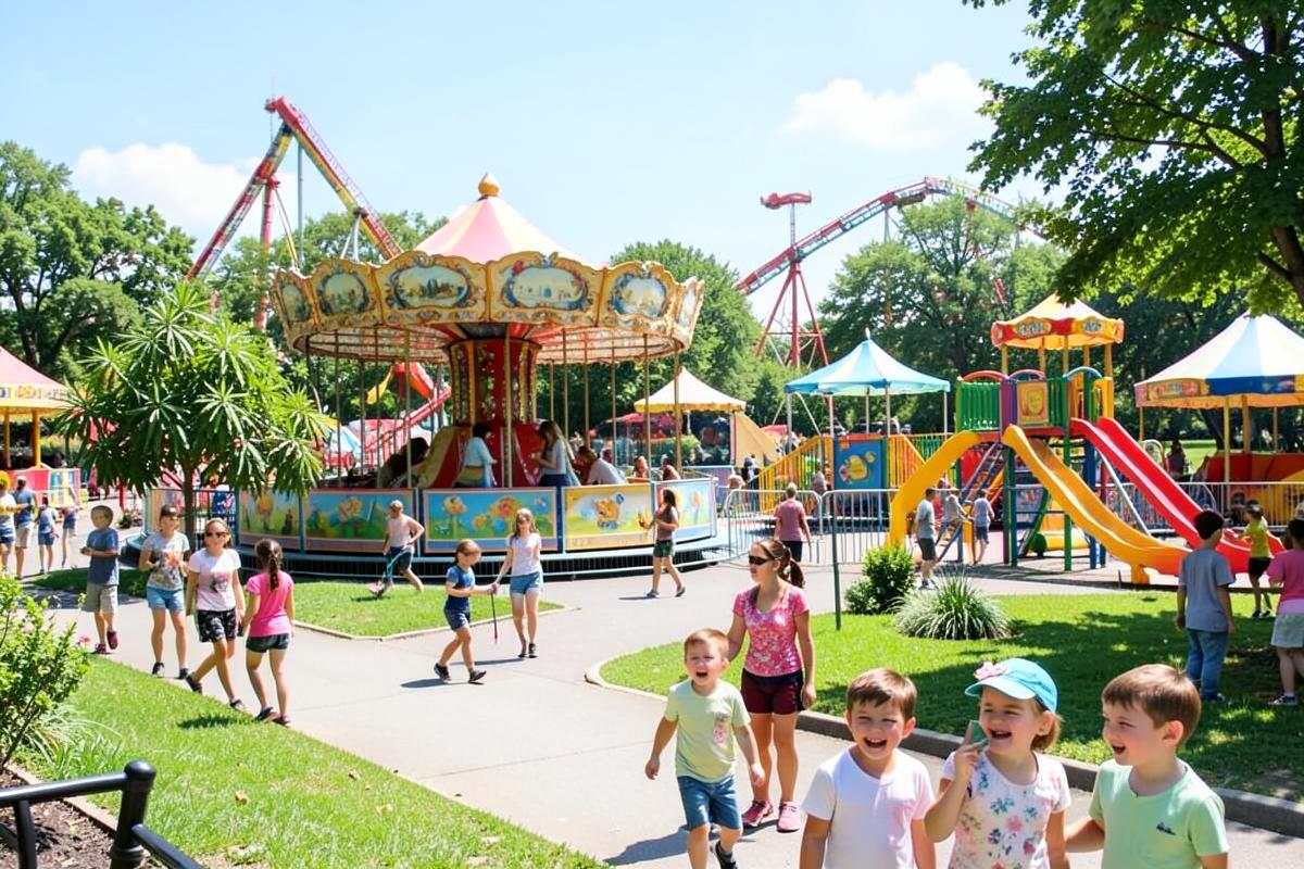 Famílias divertindo-se no Multiparque